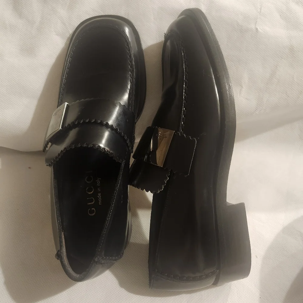 靴 GUCCI square toe leather loafers black Gucci | Shoes | Gucci Square Toe Leather Loafers In Black Sz 5b